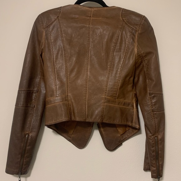 The Fillmore Tan Vegan Leather Moto Jacket - Picture 2 of 2